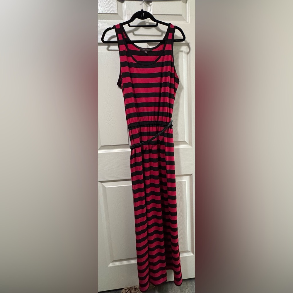 Pink and Black Striped Dress